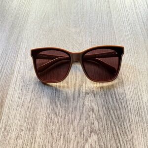 quay australia after party tan brown doe square oversized statement sunglasses